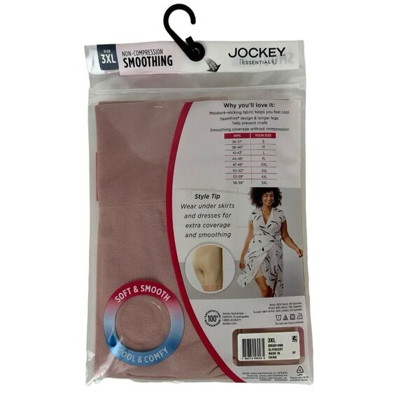 Jockey Essentials Seamfree Non-compression No-Chafe Slip Short Size 3XL Rose - Picture 2 of 2